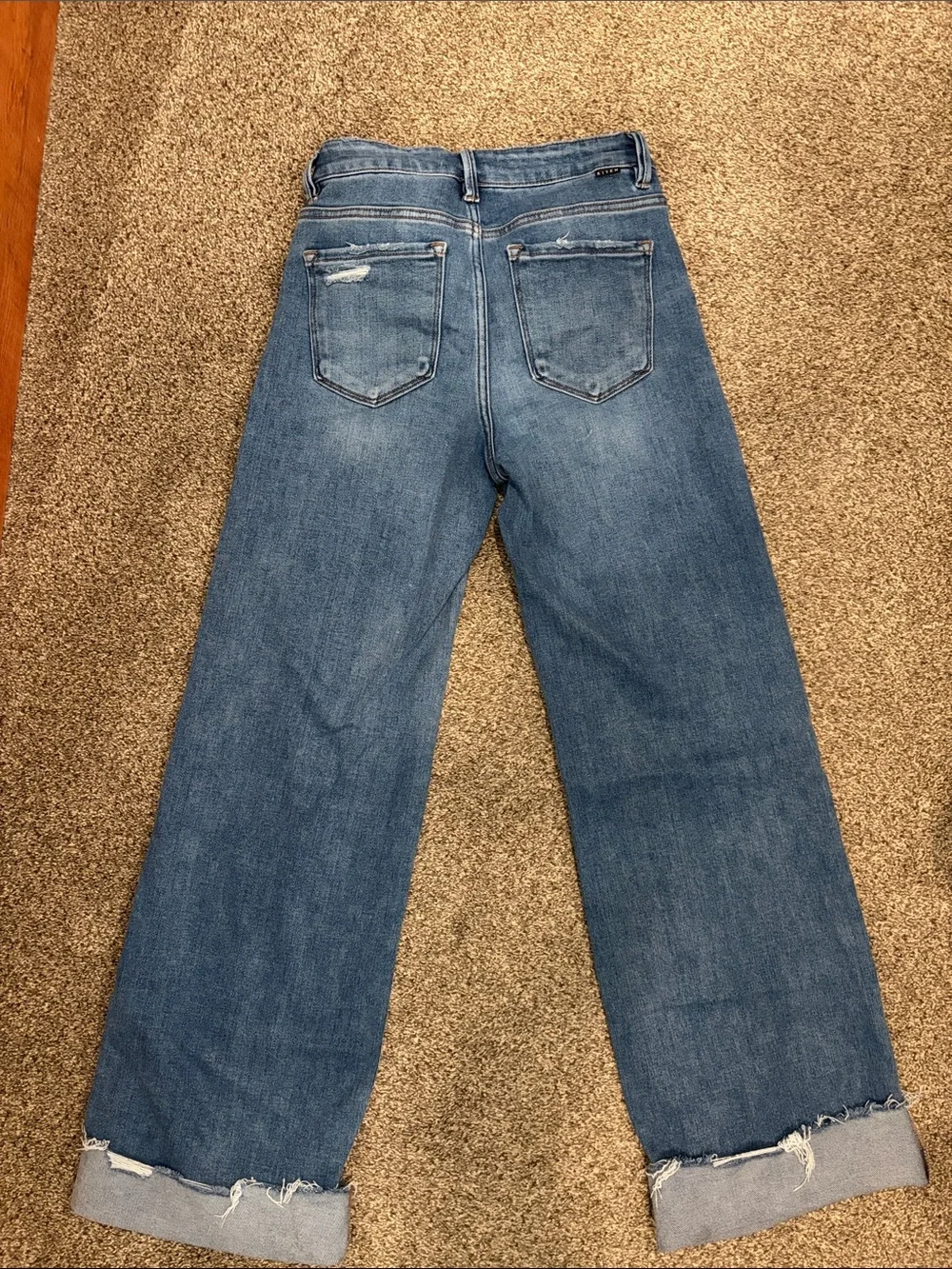 Risen Wide Leg Distressed Blue Women’s Jeans